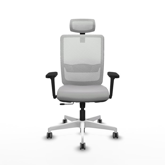PIQUERAS Y CRESPO Silla de oficina Haches con mecanismo Sincro/Traslack, Gris claro y Blanco PIQUERAS Y CRESPO Silla de oficina Haches con mecanismo Sincro/Traslack, Gris claro y Blanco