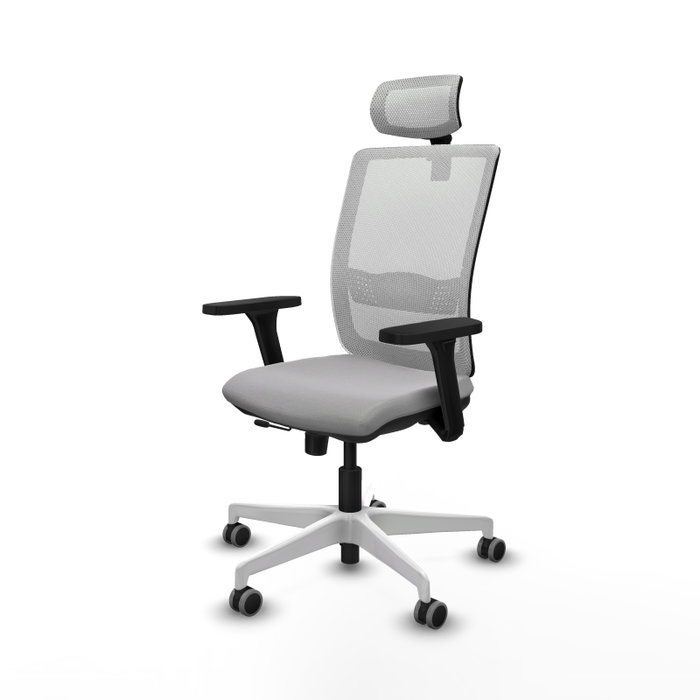 PIQUERAS Y CRESPO Silla de oficina Haches con mecanismo Sincro/Traslack, Gris claro y Blanco PIQUERAS Y CRESPO Silla de oficina Haches con mecanismo Sincro/Traslack, Gris claro y Blanco