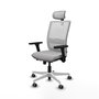 PIQUERAS Y CRESPO Silla de oficina Haches con mecanismo Sincro/Traslack, Gris claro y Blanco