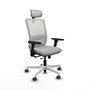 PIQUERAS Y CRESPO Silla de oficina Haches con mecanismo Sincro/Traslack, Gris claro y Blanco
