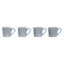 DKD Home Decor Set de 4 Tazas Mandala de Gres Azul Esmaltado