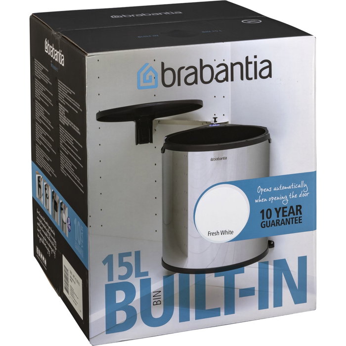 Brabantia Cubo de basura empotrable Blanco 15 L