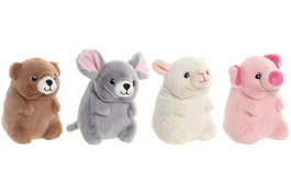 DKD Home Decor Peluche Marron Rosa 10 x 14 x 10 cm