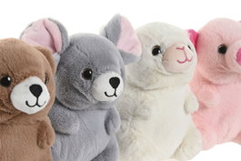 DKD Home Decor Peluche Marron Rosa 10 x 14 x 10 cm