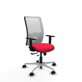 PIQUERAS Y CRESPO Silla de oficina Zulema con mecanismo Sincro/Traslack Rojo y Blanco
