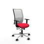 PIQUERAS Y CRESPO Silla de oficina Zulema con mecanismo Sincro/Traslack Rojo y Blanco
