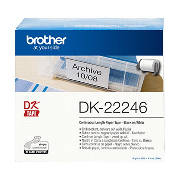 Brother DK-22246 Cinta Continua de Papel Térmico Adhesivo 103mm x 30,48m Blanco Brother DK-22246 Cinta Continua de Papel Térmico Adhesivo 103mm x 30,48m Blanco