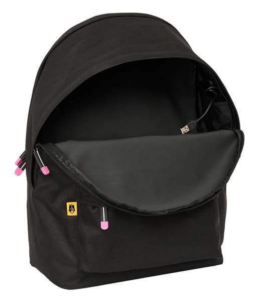 Mochila para Portátil y Tablet con Salida USB Kings League +usb kings league Negro 31 x 44 x 18 cm