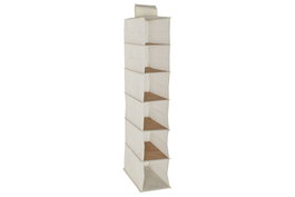 DKD Home Decor Organizador Colgante de Bambú y Tela Natural