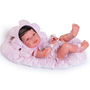 Muñecas Antonio Juan Muñeca Recién Nacida Pipa Flor 50397 Bebé de Vinilo con Pelele, Chupete y Cojín