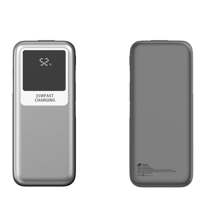 Leotec Power Bank 10000mAh 35W Plata y Gris Leotec Power Bank 10000mAh 35W Plata y Gris