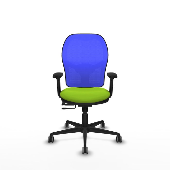 PIQUERAS Y CRESPO Silla de oficina Jorquera con mecanismo Sincro/Traslack, Pistacho y Azul