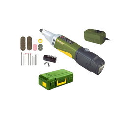 PROXXON Taladro Recto 2229800 10.8V Li-Ion con Batería, Cargador y 34 Accesorios, Kit Completo