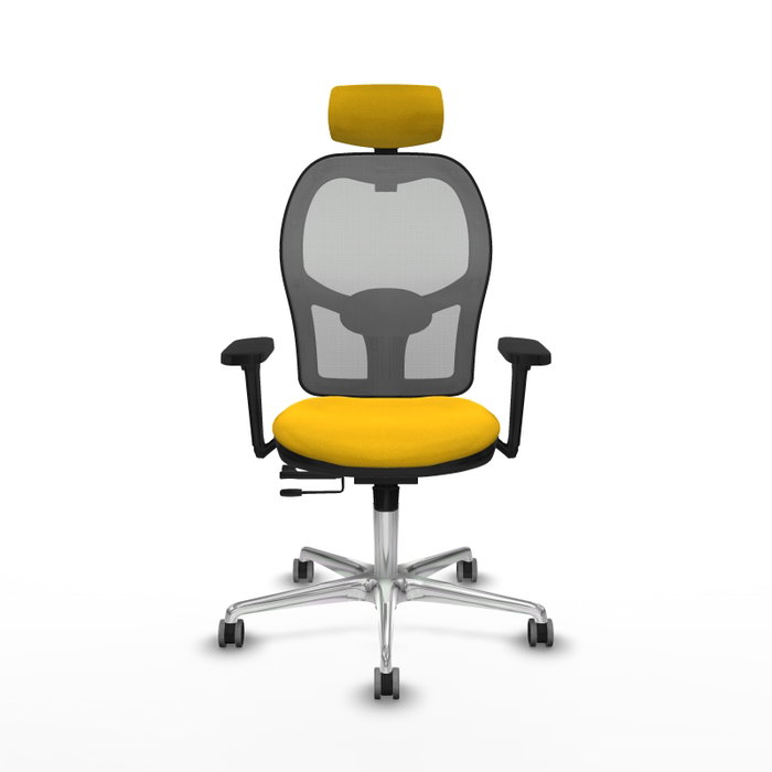 PIQUERAS Y CRESPO Silla de oficina Jorquera con mecanismo Sincro/Traslack, Amarillo y Gris