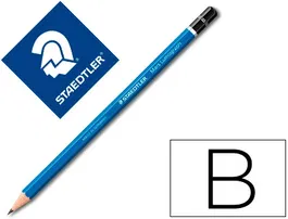 Staedtler Lápices de Grafito Mars Lumograph 100 B Unidad, Alta Resistencia a la Rotura, Madera Sostenible, Calidad Premium