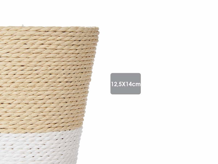 Ibergarden Macetero Cuerda 14x13x14 cm Blanco Natural (Set de 24)