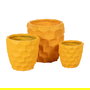 Macetero Amarillo Resina Decoración 49 X 49 X 49 cm
