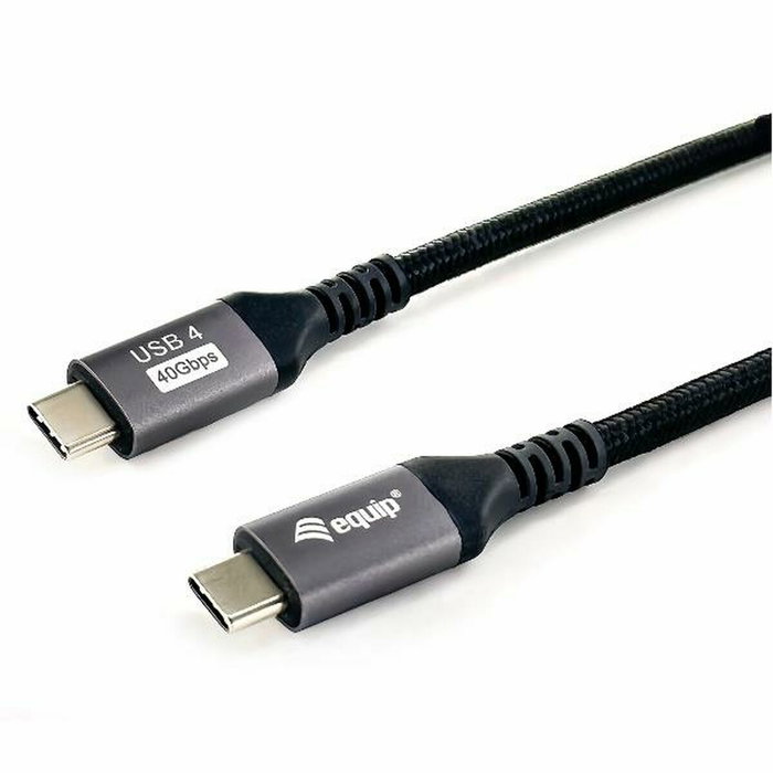 Equip Cable USB-C USB4 Gen 3x2 40Gbps 8K/60Hz 240W 1.2m Negro Equip Cable USB-C USB4 Gen 3x2 40Gbps 8K/60Hz 240W 1.2m Negro