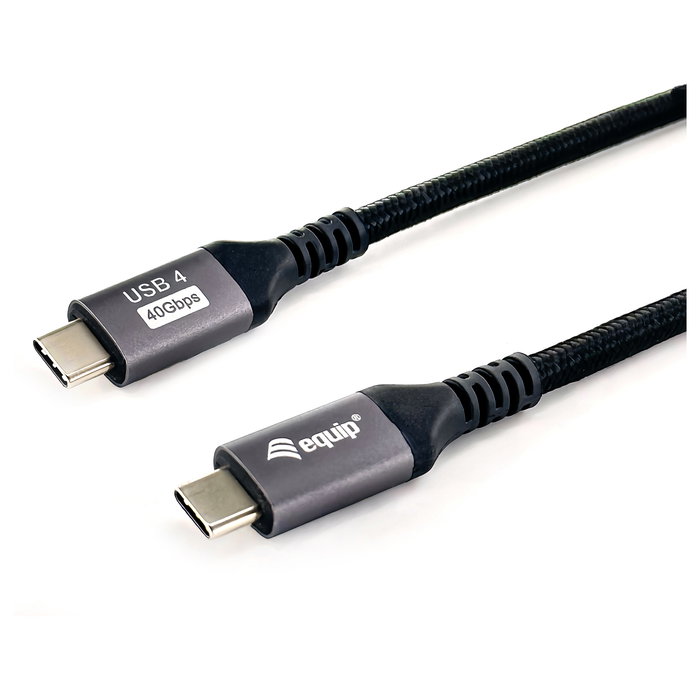 Equip Cable USB-C USB4 Gen 3x2 40Gbps 8K/60Hz 240W 1.2m Negro Equip Cable USB-C USB4 Gen 3x2 40Gbps 8K/60Hz 240W 1.2m Negro