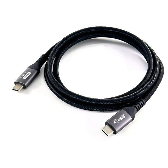 Equip Cable USB-C USB4 Gen 3x2 40Gbps 8K/60Hz 240W 1.2m Negro Equip Cable USB-C USB4 Gen 3x2 40Gbps 8K/60Hz 240W 1.2m Negro