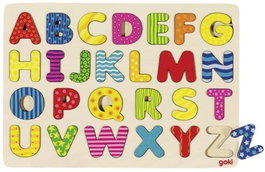 GOKI Puzzle Abecedario de Madera para Colocar 30x21x0.8 cm