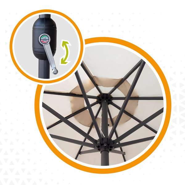 Aktive Parasol Terraza Cuadrado 270x270 cm con Chimenea y Mástil de Aluminio Aktive