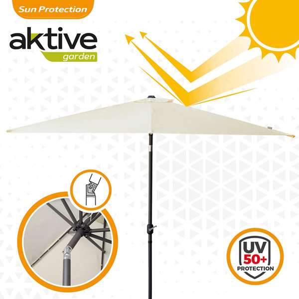 Aktive Parasol Terraza Cuadrado 270x270 cm con Chimenea y Mástil de Aluminio Aktive