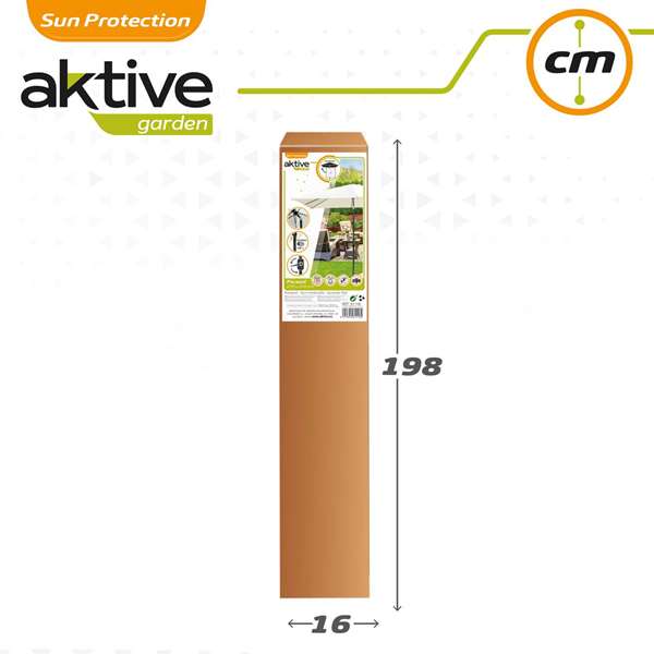 Aktive Parasol Terraza Cuadrado 270x270 cm con Chimenea y Mástil de Aluminio Aktive