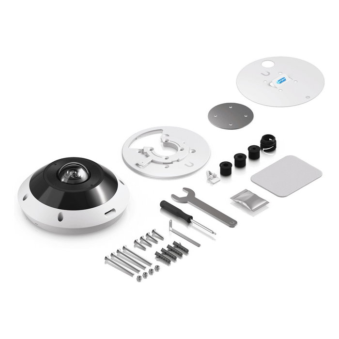 Ubiquiti UVC-G6-Pro-360-W - Cámara de Seguridad IP Interior y Exterior de 12 MP, Visión 360°, PoE+, Blanco, Techo/Pared, Resistente (IP66)