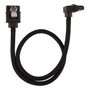 Corsair Pack de 2 cables SATA Premium con revestimiento trenzado y conector en ángulo, negro, 30 cm