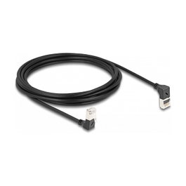 DeLOCK Cable de red RJ45 Cat.6A S/FTP Slim 90° angulado 3 m negro