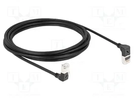 DeLOCK Cable de red RJ45 Cat.6A S/FTP Slim 90° 3 m Negro