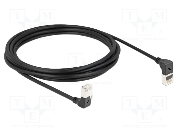DeLOCK Cable de red RJ45 Cat.6A S/FTP Slim 90° 3 m Negro DeLOCK Cable de red RJ45 Cat.6A S/FTP Slim 90° 3 m Negro