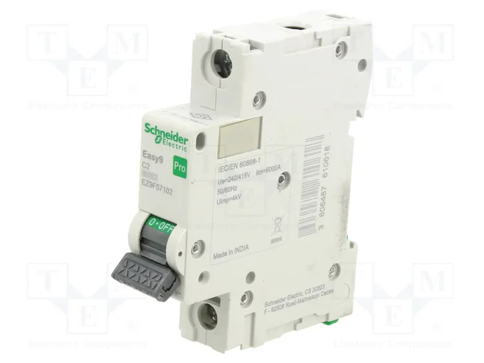 SCHNEIDER ELECTRIC Easy9 Pro MCB 2A 1 Polo 6kA SCHNEIDER ELECTRIC Easy9 Pro MCB 2A 1 Polo 6kA