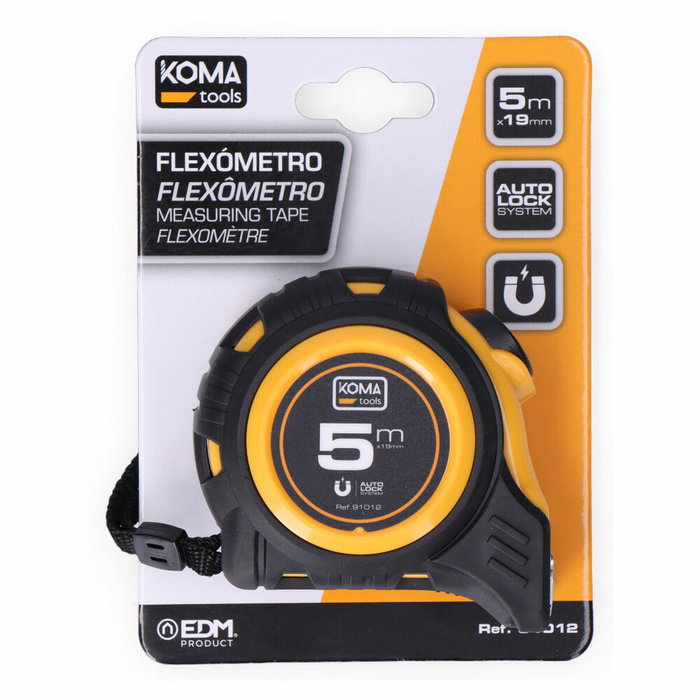 Koma Tools Flexómetro Magnet 5 m x 19 mm con Gancho Magnético Koma Tools Flexómetro Magnet 5 m x 19 mm con Gancho Magnético