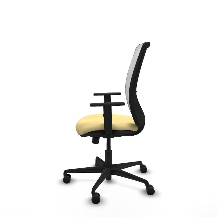 PIQUERAS Y CRESPO Silla de oficina Zulema con mecanismo Sincro, Crema y Blanco
