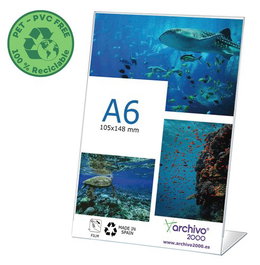 Expositor Sobremesa A.2000 En Forma De L A6 Vertical Flexible Cristal Pack De 10
