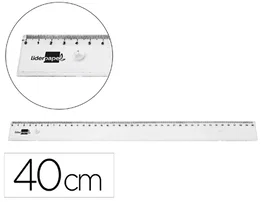 Liderpapel Regla de plástico transparente irrompible 40 cm