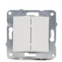 Panasonic Interruptor Doble Karre 10A 250V con Bastidor Metálico y Teclas Blancas