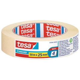 Tesa Cinta de pintor estándar para perfiles rectos 25 mm x 50 m