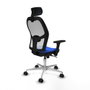 PIQUERAS Y CRESPO Silla de oficina Jorquera con mecanismo Sincro, Azul y Blanco