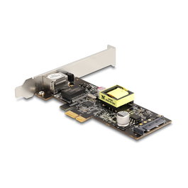 DeLOCK PCI Express x1 Tarjeta de Red 2.5 Gigabit LAN con PoE+ (Intel i225, 1x RJ45, 2500 Mbit/s)