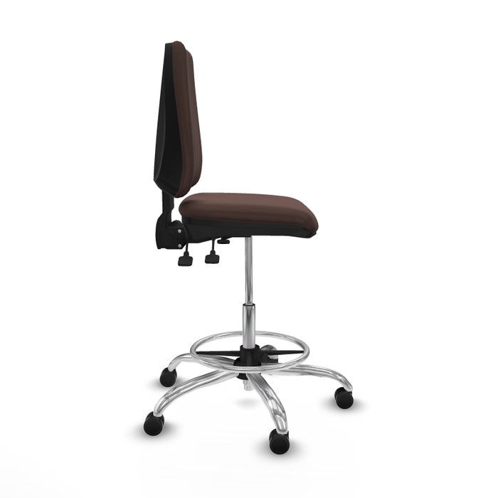 PIQUERAS Y CRESPO Taburete Elche AS similpiel marrón oscuro base cromada