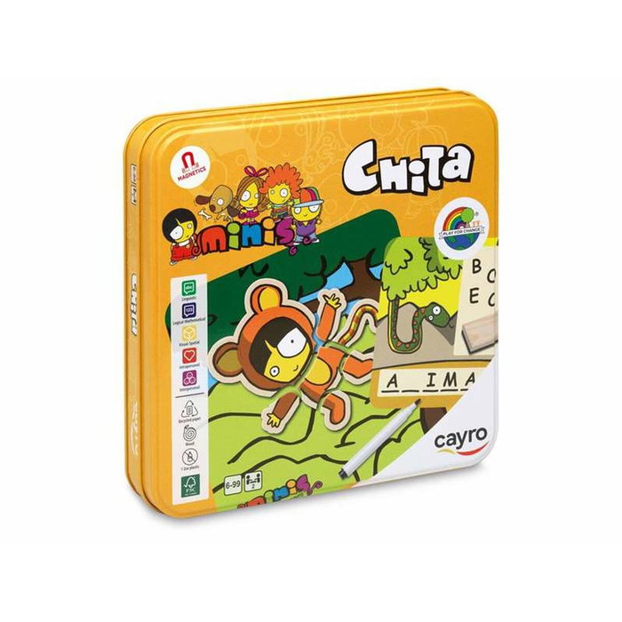 Cayro Juego Ahorcado Chita de madera en caja de metal