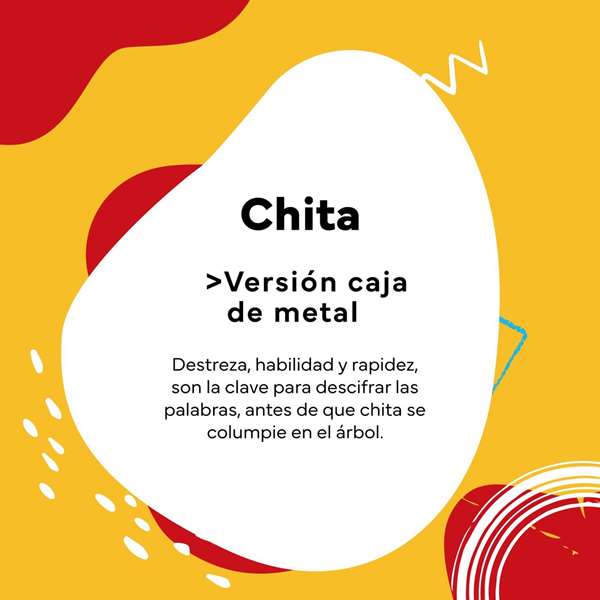 Cayro Juego Ahorcado Chita de Madera en Caja de Metal, 8 Piezas, 2 Jugadores, 19x19x3.5cm