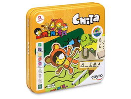 Cayro Juego Ahorcado Chita de Madera en Caja de Metal, 8 Piezas, 2 Jugadores, 19x19x3.5cm
