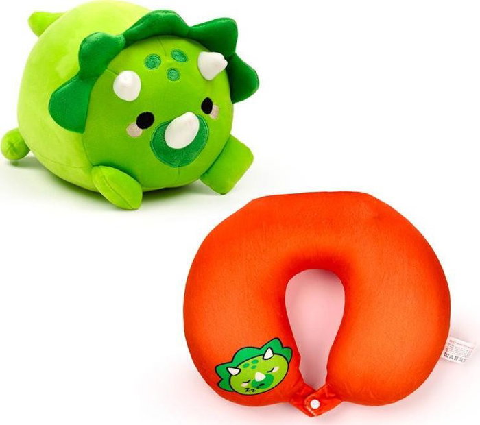 PUCKATOR Almohada de viaje + peluche Swapseazzz Dinosaurio Adorasaurs