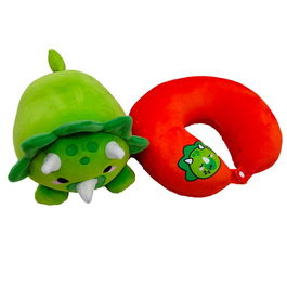 PUCKATOR Almohada de Viaje Convertible en Peluche Dinosaurio Adorasaurs 95% Poliéster 5% Spandex