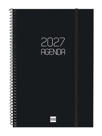 FINOCAM Agenda Anual 2027 Catalán Espiral Basic Opaque Negro