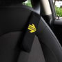 MOMO MOMLSHP001B Set 2 Almohadillas Cinturón Coche Negro-Amarillo de Microsuede Universales